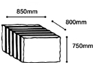 W800mm×L800mm×H750mm