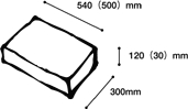 W540(500)mm×L300mm×H120(30)mm